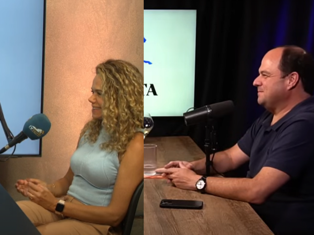 Foto: Julio Camargo e Mayra Frederico participam de podcasts